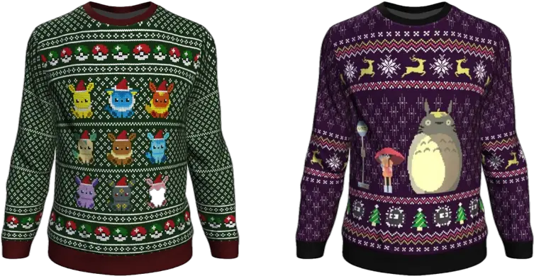  7 Geeky Gifts For The Otaku In Your Pokemon Ugly Christmas Sweater Eevee Png Anime Lines Png