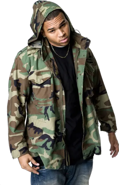  Chris Brown Chris Brown Camouflage Jacket Png Chris Brown Png