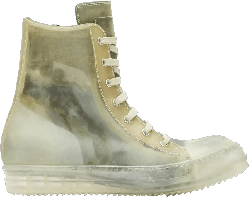  Rick Owens Geobasket High U0027green Transparentu0027 Rick Owens Rick Owens Sneakers Transparent Png Boot Transparent