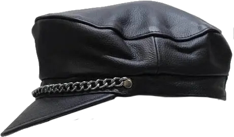  Download Leather Cap With Chain Transparent Leather Hat Leather Png Dunce Hat Png