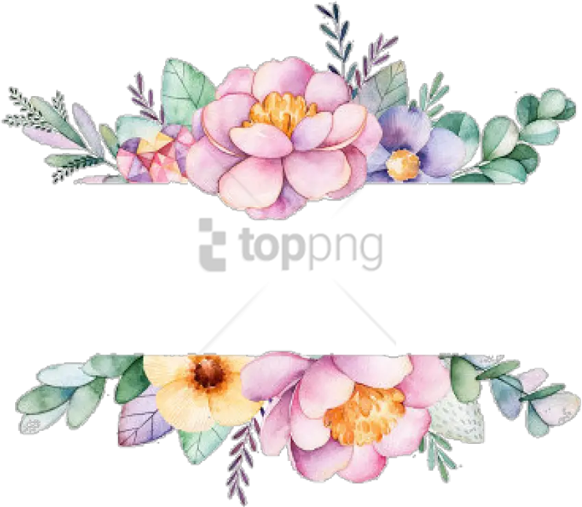  Free Png Watercolor Flowers Frame Image With Transparent Frame Flower Border Png Flower Frame Png