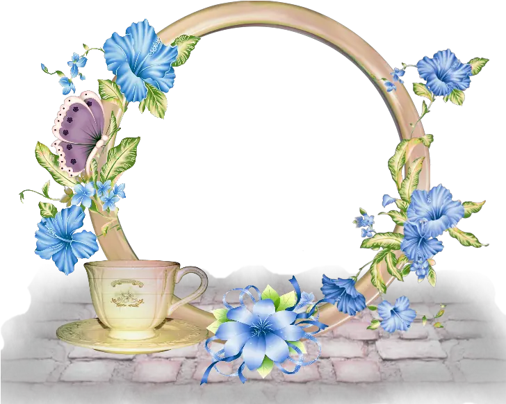  Download Borders And Frames Blue Flowers High Quality Star Bright Angels Good Morning Png Flower Pattern Png