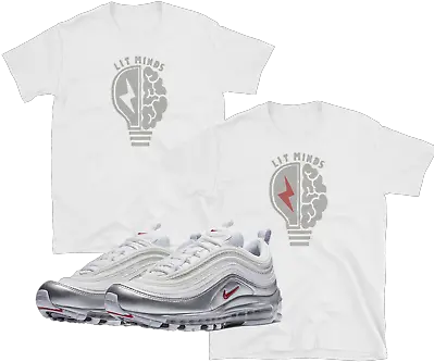  Nike Air Max 97 95 Plus Metallic Silver White And Silver Nike T Shirt Png Nike Air Max 97 Transparent