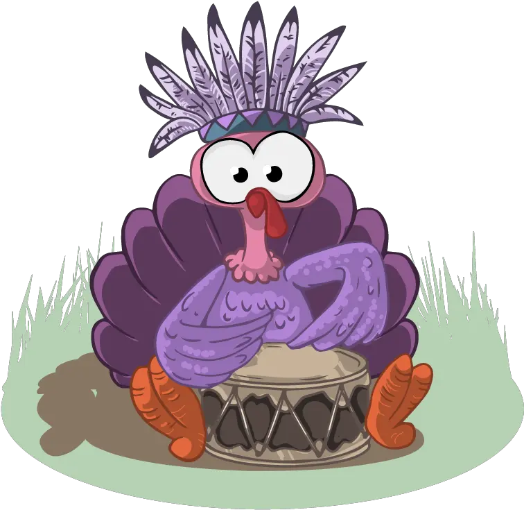  Download Turkey Clipart Purple Turkey Drum Png Image With Transparent Cartoon Turkey Background Turkey Clipart Transparent Background