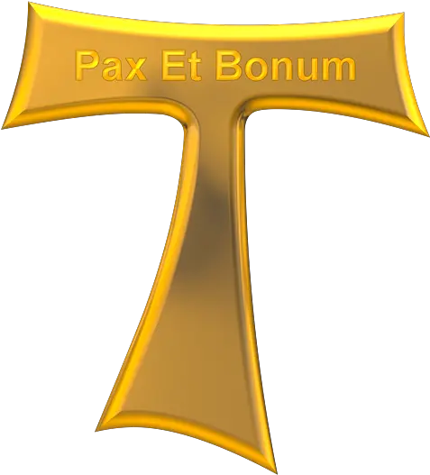  3d Look Franciscan Tau Cross Pax Et Bonum Gold Digital Art Png Tau Icon