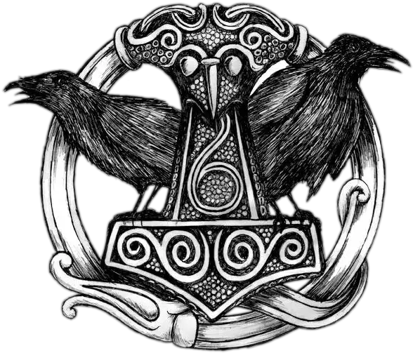  Download Logo God Thor Black Of Thunder Hq Png Image Huginn And Muninn Tattoo Thunder Transparent