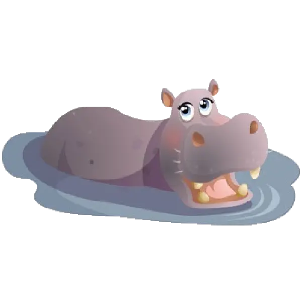  Download Hd Clipart Hippo Carton Hippo In Water Cartoon Png Water Clipart Transparent