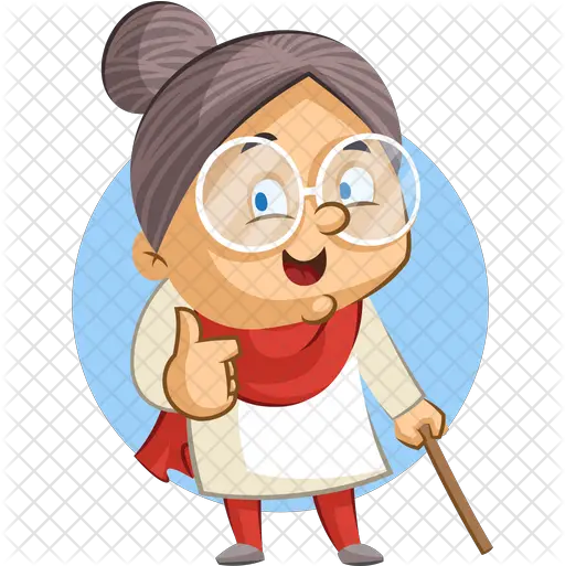  Happy Old Lady Icon Grandmother Cartoon Png Lady Png