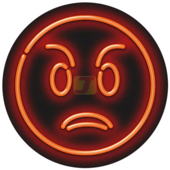  Mad Face Emoji Neon Sign Circle Png Mad Emoji Png