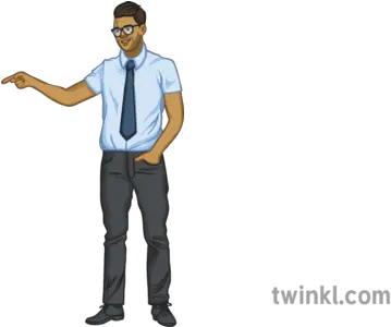  Teacher Pointing Illustration Twinkl Standing Png Person Pointing Png