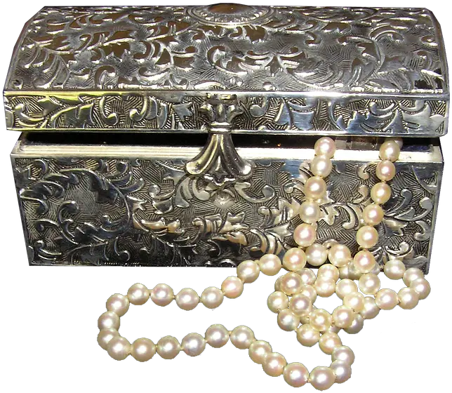  Jewel Box Silver Chest Pearls Pearls In Box Png Pearls Png