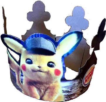  Pikachu Pokemon Detectivepikachu Anime Crown Hat Burger Burger King Crown Pikachu Png Burger King Crown Png