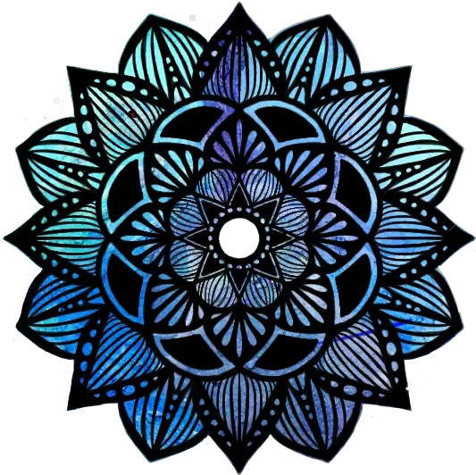  Blue Azul Purple Morado Frio Negro Blue Mandala Drawing Png Mandala Png