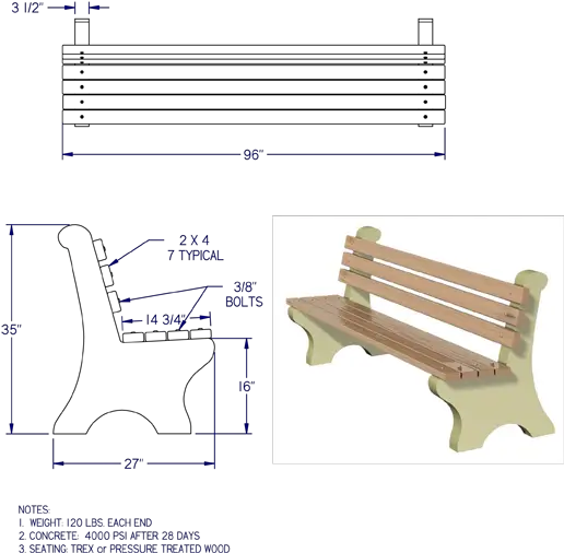  Genest Precast Park Bench Bench Png Park Bench Png