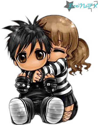  Anime Emo Love Want To Hug You Right Now Png Anime Couple Png