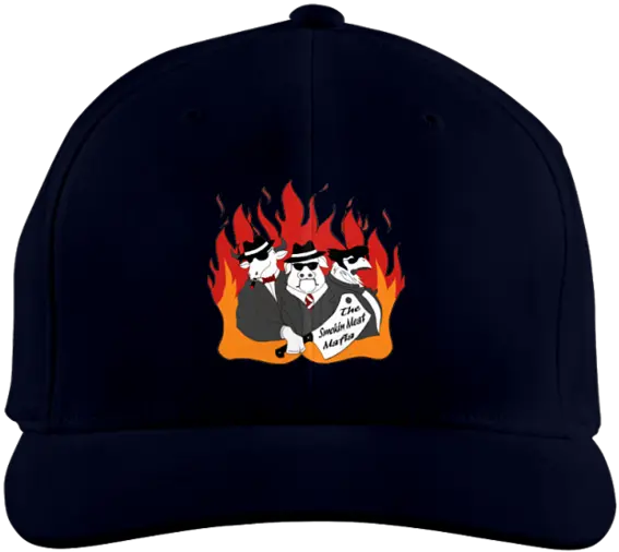  The Smokin Meat Mafia Firey Logo Hat Baseball Cap Png Mafia Logo