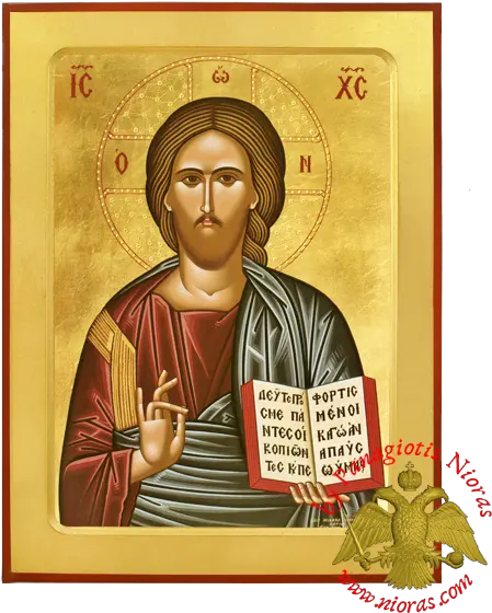  Christ Blessing Wooden Icon Mnstirea Putna Png Christ Icon