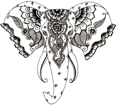  Rose And Skull Tattoo Transparent Png Stickpng Henna Style Elephant Tattoo Skull Tattoo Png