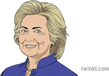  Hillary Clinton Illustration Twinkl Cartoon Png Hillary Clinton Png