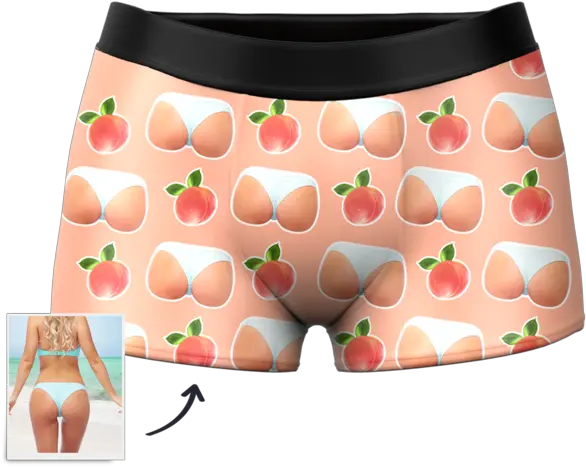  Menu0027s Custom Peach Photo Boxer Shorts Peaches Booty Png Peach Emoji Transparent