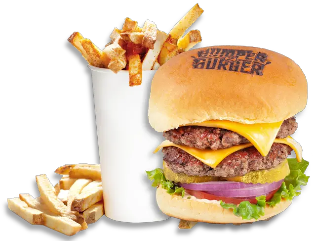  Bumper 2 Burger Fueled With Flavor Lombard Chicago Cheeseburger Png Burger And Fries Png