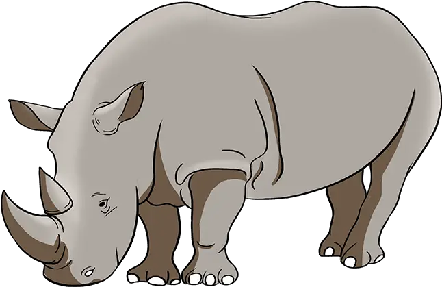  How To Draw A Rhino Really Easy Drawing Tutorial Draw A Rhino Easy Step Png Rhino Icon