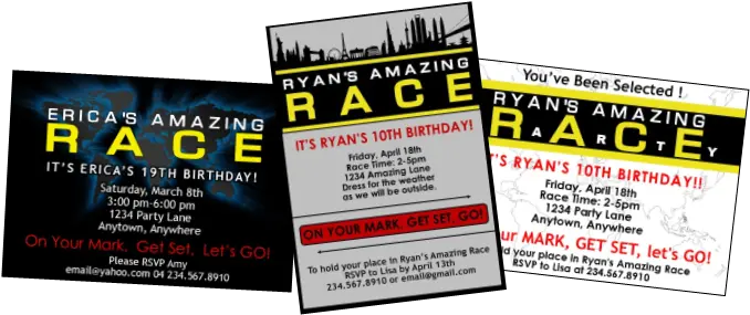  Amazing Race Party Supplies And Amazing Race Birthday Invitations Png Amazing Race Logo