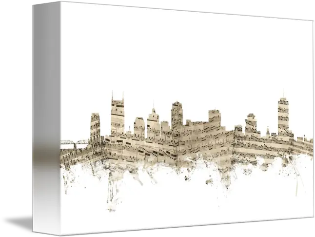  Nashville Tennessee Skyline Sheet Music Horizontal Png Nashville Skyline Silhouette Png
