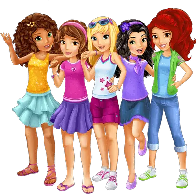  Main Characters Transparent Png Lego Friends Cartoon Friends Clipart Png