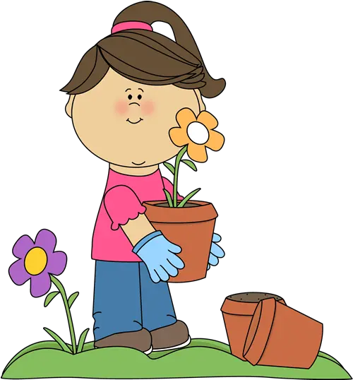  Library Of Little Girl Png Royalty Free Plant A Garden Clipart Girl Transparent