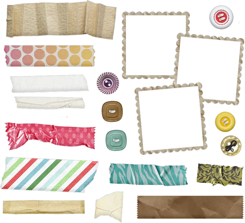  Buttons Tape Washi Porta Retrato 3 Fotos Png Washi Tape Png