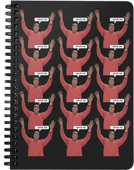  Help Kanye Spiral Notebook In Black Notebook Png Kanye Png