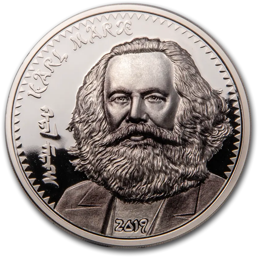  2019 Mongolia 1 Oz Silver Revolutionaries Karl Marx Hair Design Png Karl Marx Png