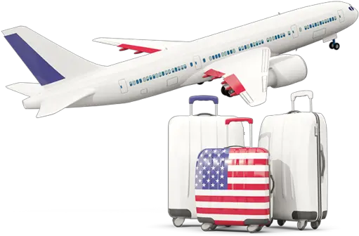  Luggage With Airplane Illustration Of Flag United States Airplane Ireland Png American Airlines Icon