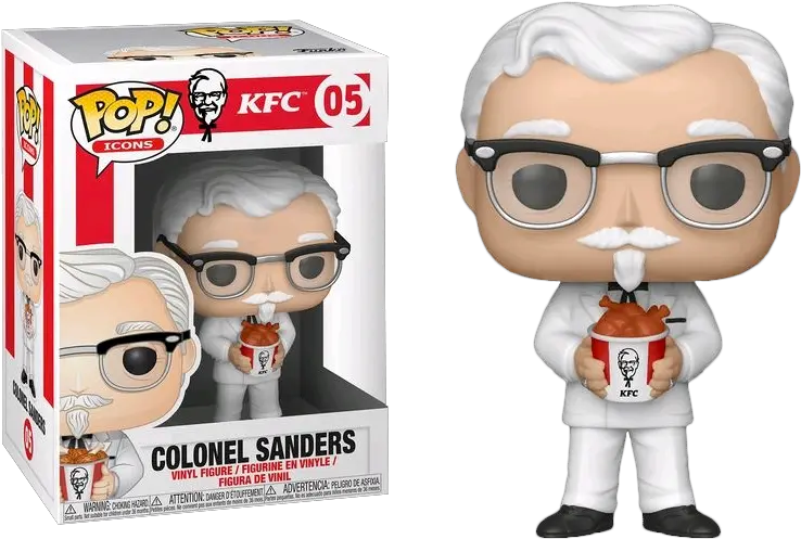  Kfc Colonel Sanders With Chicken Bucket Pop Vinyl Figure Funko Kfc Png Kfc Bucket Png