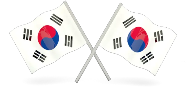  Two Wavy Flags Two South Korea Flag Png Korean Flag Png