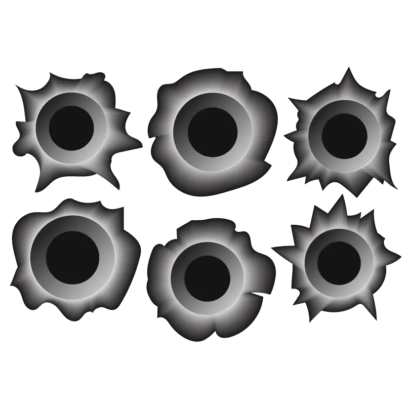  Bullet Hole Vector Full Size Png Download Seekpng Calcomania Tiro Bullet Holes Transparent Background