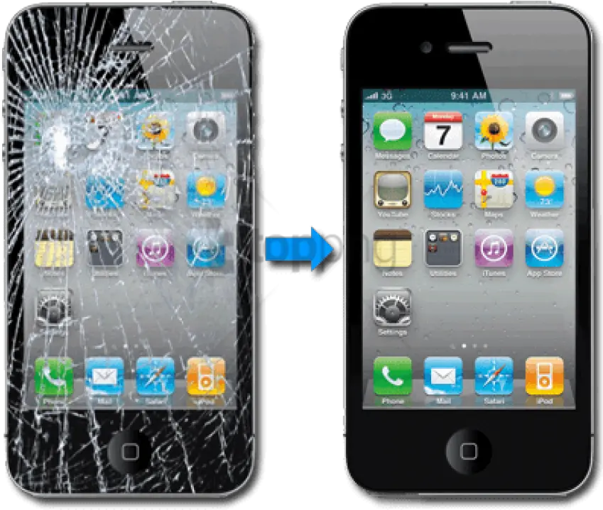  Iphone 6 Cracked Screen Png Broken Phone Vs Fixed Phone Cracked Screen Png