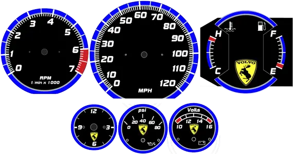  Daves Volvo 240 White Face Gauges Gauge Png Speedometer Logos