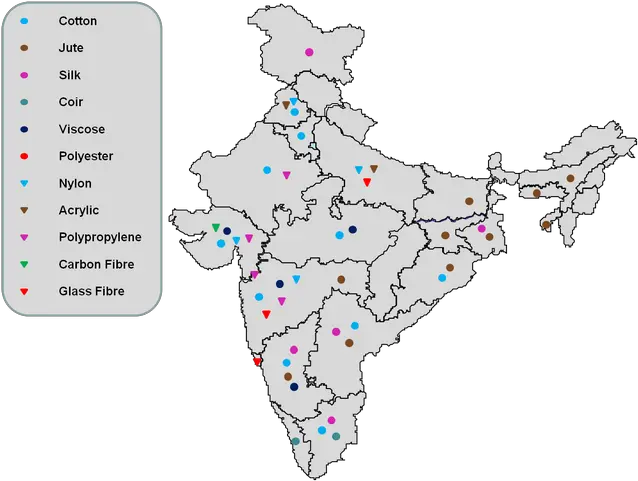  Download Textile Industry In India Map Cotton Industry In Important Industries Of India Png India Map Png