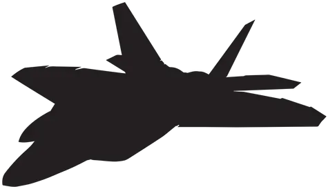  F 22 Raptor Fighter Aircraft Silhouette F 22 Raptor Silhouette Png Fighter Jet Png