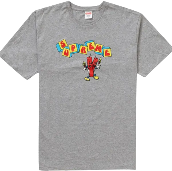  Supreme Dynamite Tee Heather Grey Supreme Dynamite T Shirt Png Supreme Shirt Png