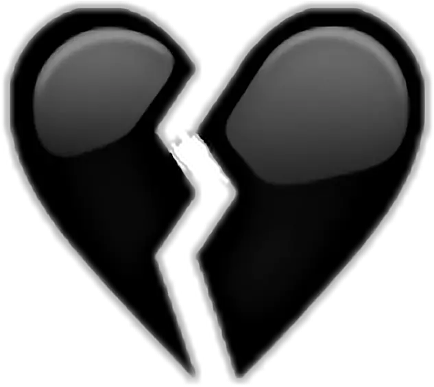  Download Heart Heartbroken Black Color Emoji Faces Anime Black Broken Heart Emoji Png Emoji Faces Png