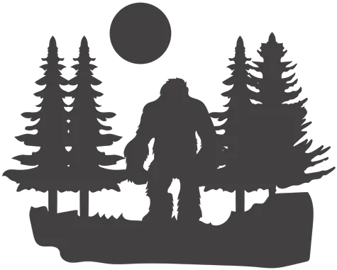  Bigfoot Standing In Forest Cut Out Transparent Png U0026 Svg Vector Graphics Forest Tree Png