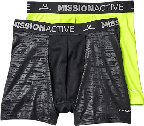  Mission Active Green Performance Boxer Briefs 2 Pack Solid Png M Icon Underwear