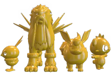  P3din Crystal Pokeball Flareon Entei Torchic And Pancham Figurine Png Flareon Png