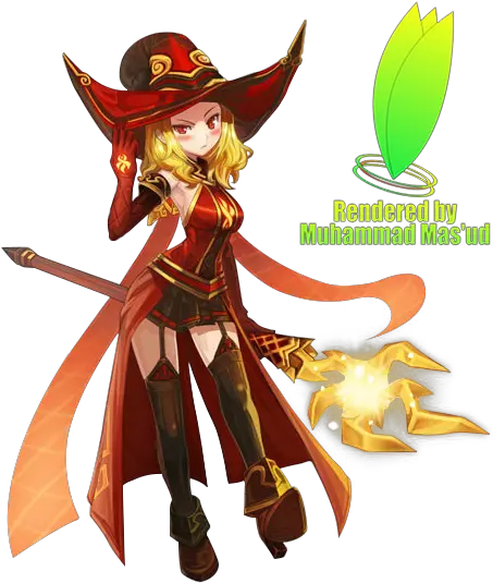  Fire Mage Female Lost Saga Character Cartoon Png Mage Png