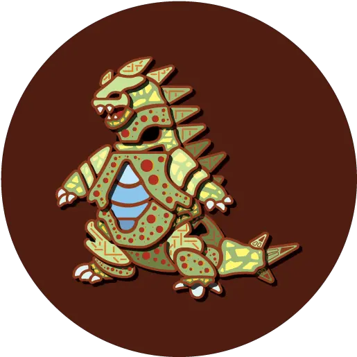  Tyranitar Button Izel Studios Illustration Png Tyranitar Png