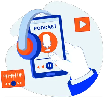  Premium Podcast Illustration Pack From People Illustrations Flat Design Png Podcast Image Icon