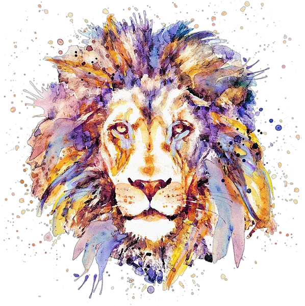  Lion Head Round Beach Towel Acrylic Lion Face Painting Png Lion Head Transparent